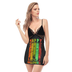 Happy Halloween Lace Chemise Nightgown - Wonder Skull