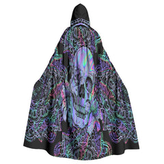 Holographic Skull Mandala Hooded Cloak - Wonder Skull