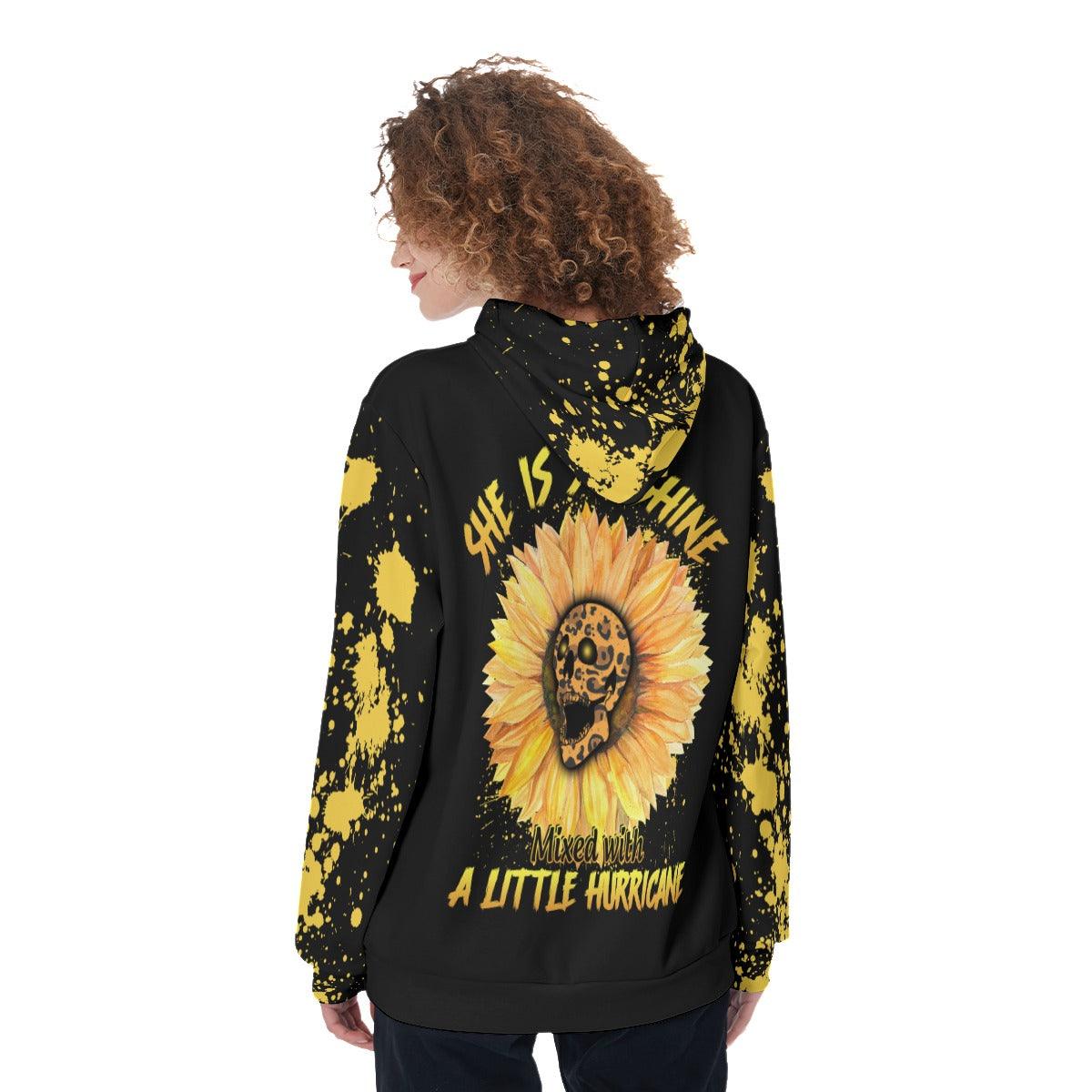 She Is Sunshine Mixed With A Little Hurricane Funny Hoodie For Women - Wonder Skull