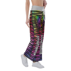 Nightmare Skull Butterfly Rainbow High-waisted Wide Leg Pants - Wonder Skull