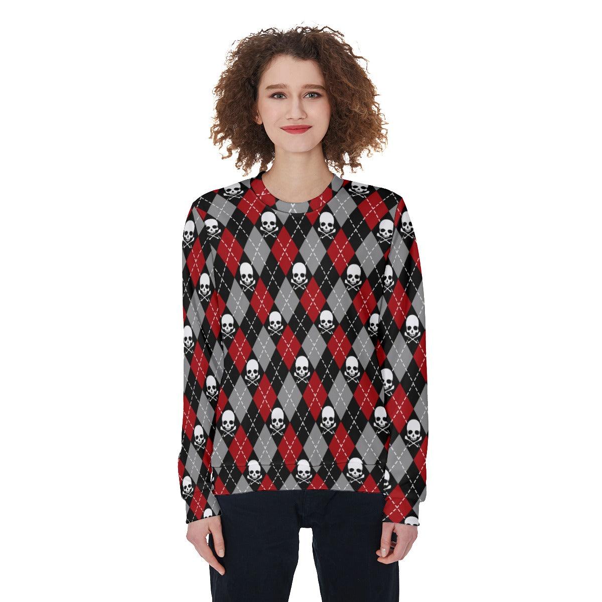 Argyle Skull Heavy Fleece Sweatshirt - Wonder Skull
