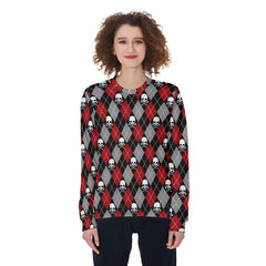 Argyle Skull Heavy Fleece Sweatshirt - Wonder Skull