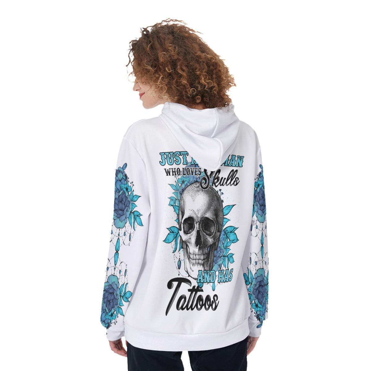 Just A Woman Who Loves Skulls Funny Hoodie For Women - Wonder Skull