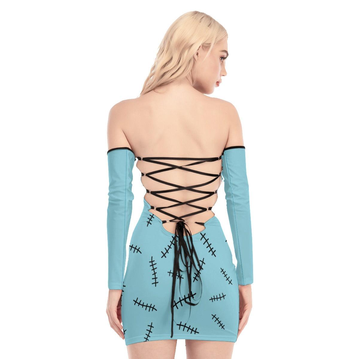 Cool Nightmare LySmille Off-shoulder Back Lace-up Dress - Wonder Skull