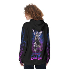 This Girl Is Powered By Bitch Dust Funny Hoodie For Women - Wonder Skull
