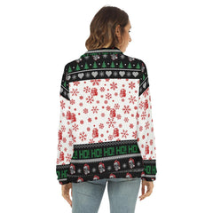 Skull Snowflake Borg Fleece Sweatshirt With Half Zip - Wonder Skull