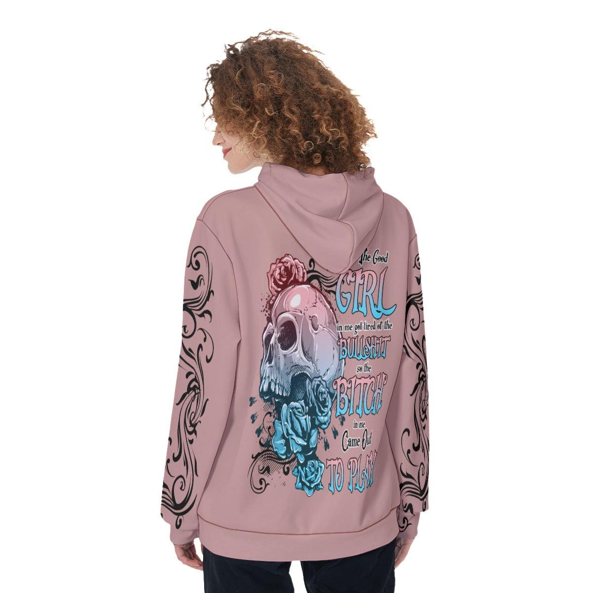 The Good Girl In Me Gothic Skull Funny Hoodie For Women - Wonder Skull