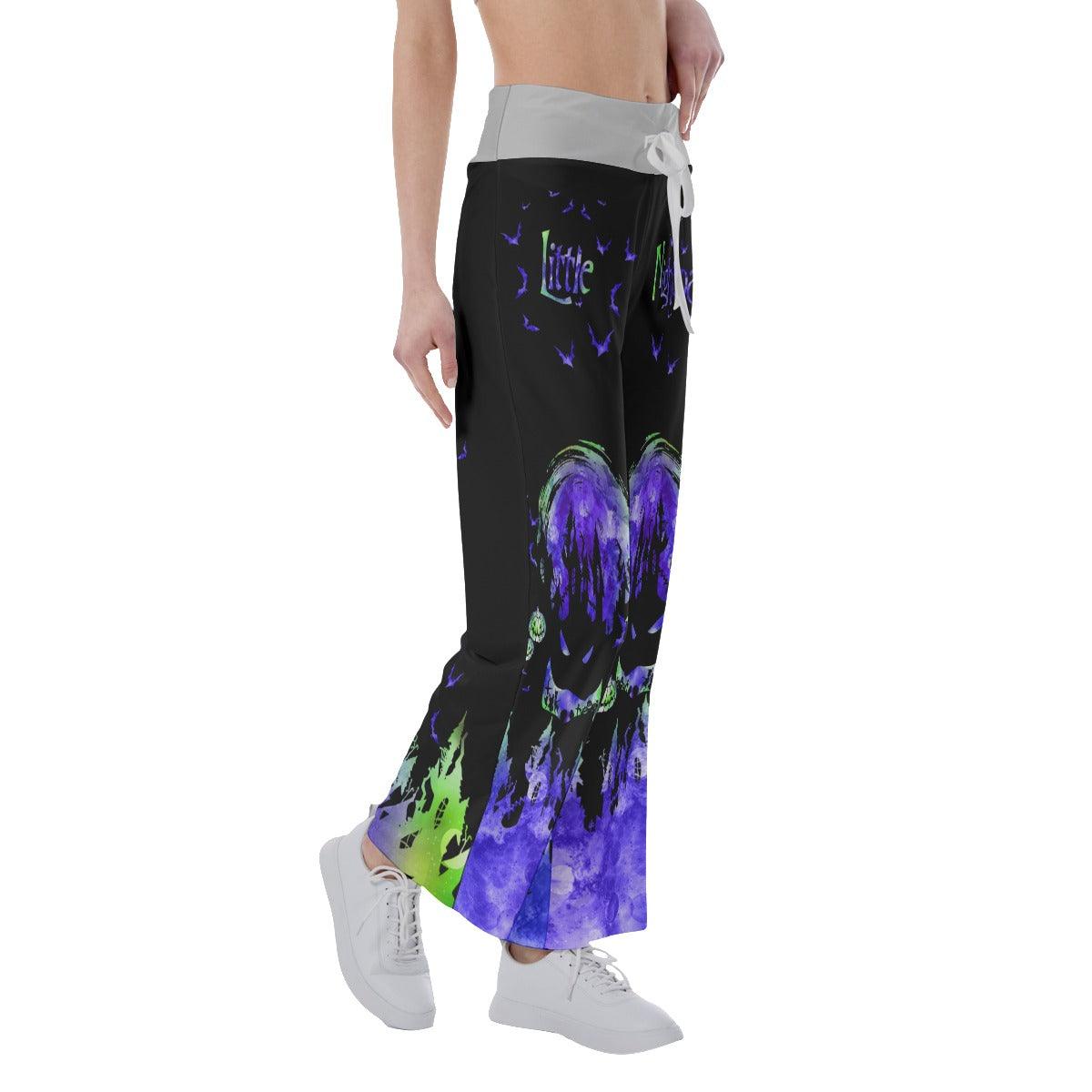 Little Nightmare Purple Pumpkins High-waisted Straight-leg Trousers - Wonder Skull