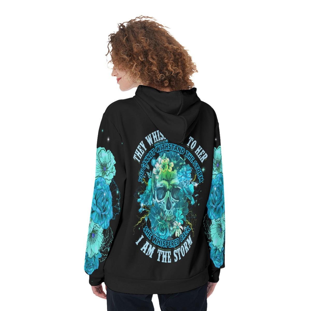Green Skull They Whispered To Her Funny Hoodie For Women - Wonder Skull