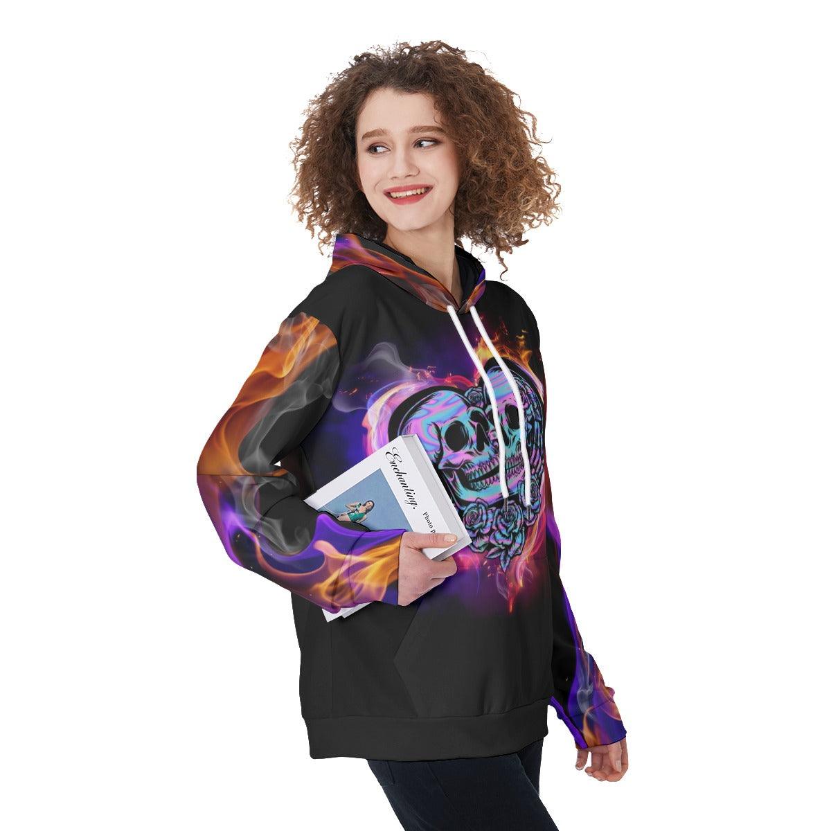 Couple Skull Love Me Like My Demons Do Funny Hoodie For Women - Wonder Skull