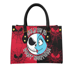 Red Nighmare Women's Tote Bag With Black Handle - Wonder Skull