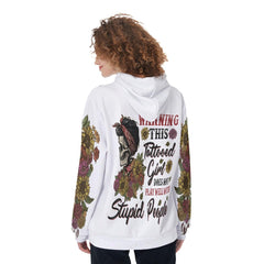 Warning This Tattooed Girl Flower Funny Hoodie For Women - Wonder Skull