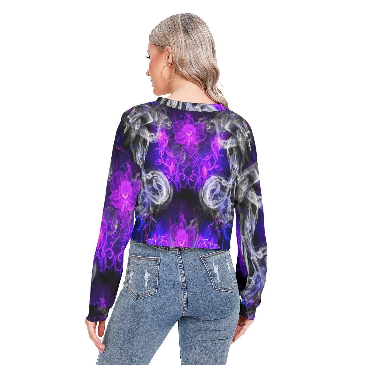 Skull Smoke Long Sleeve Sweatshirt With Hem Drawstring - Wonder Skull