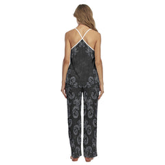 Skull Wing Gothic Cami Pajamas Sets For Women Sleepwears Combo - Wonder Skull