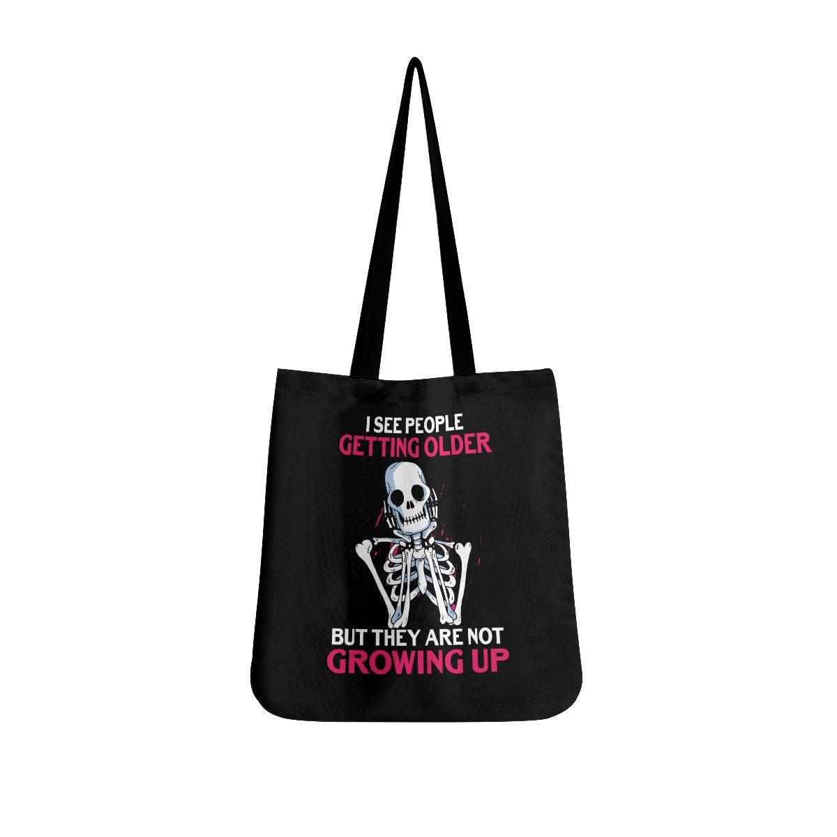 I See People Getting Older Skull Tote Bags - Wonder Skull
