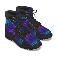 Skull Mandala Rose Cool All-Over Print Women's Short Boots - Wonder Skull