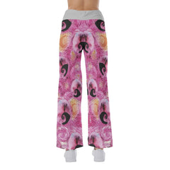 Pink Nightmare High-waisted Straight-leg Trousers For Women - Wonder Skull