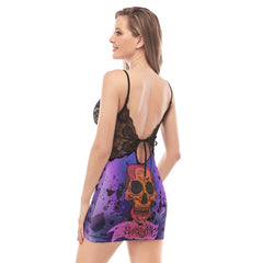 Halloween Skull Lace Chemise Nightgown - Wonder Skull