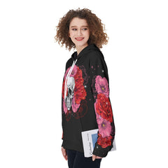 Skull Flower They Whispered To Her Funny Hoodie For Women - Wonder Skull
