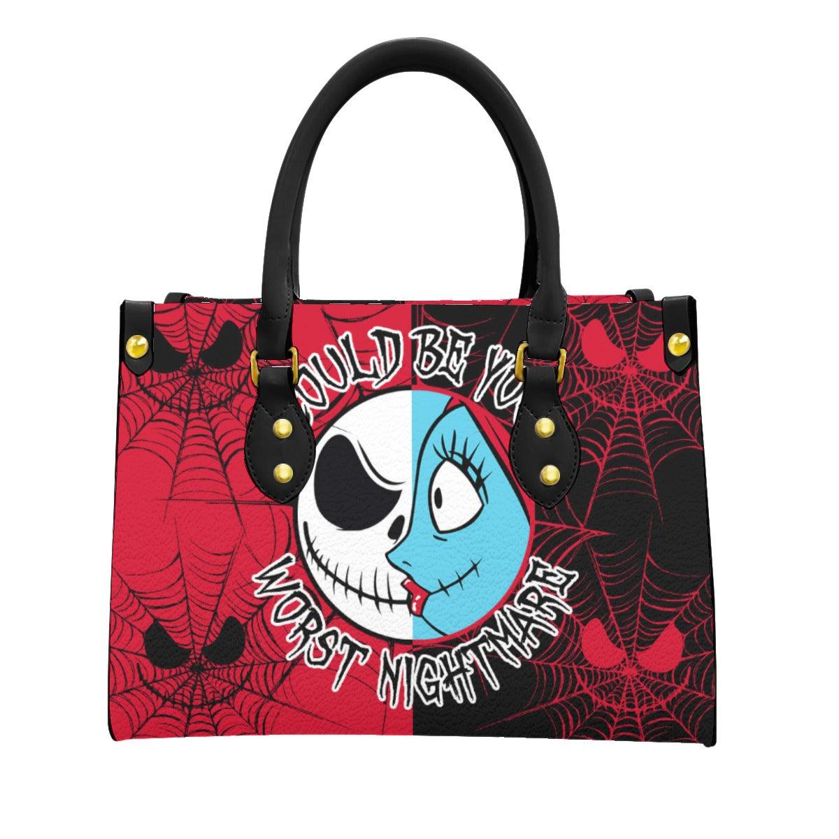 Red Nighmare Women's Tote Bag With Black Handle - Wonder Skull