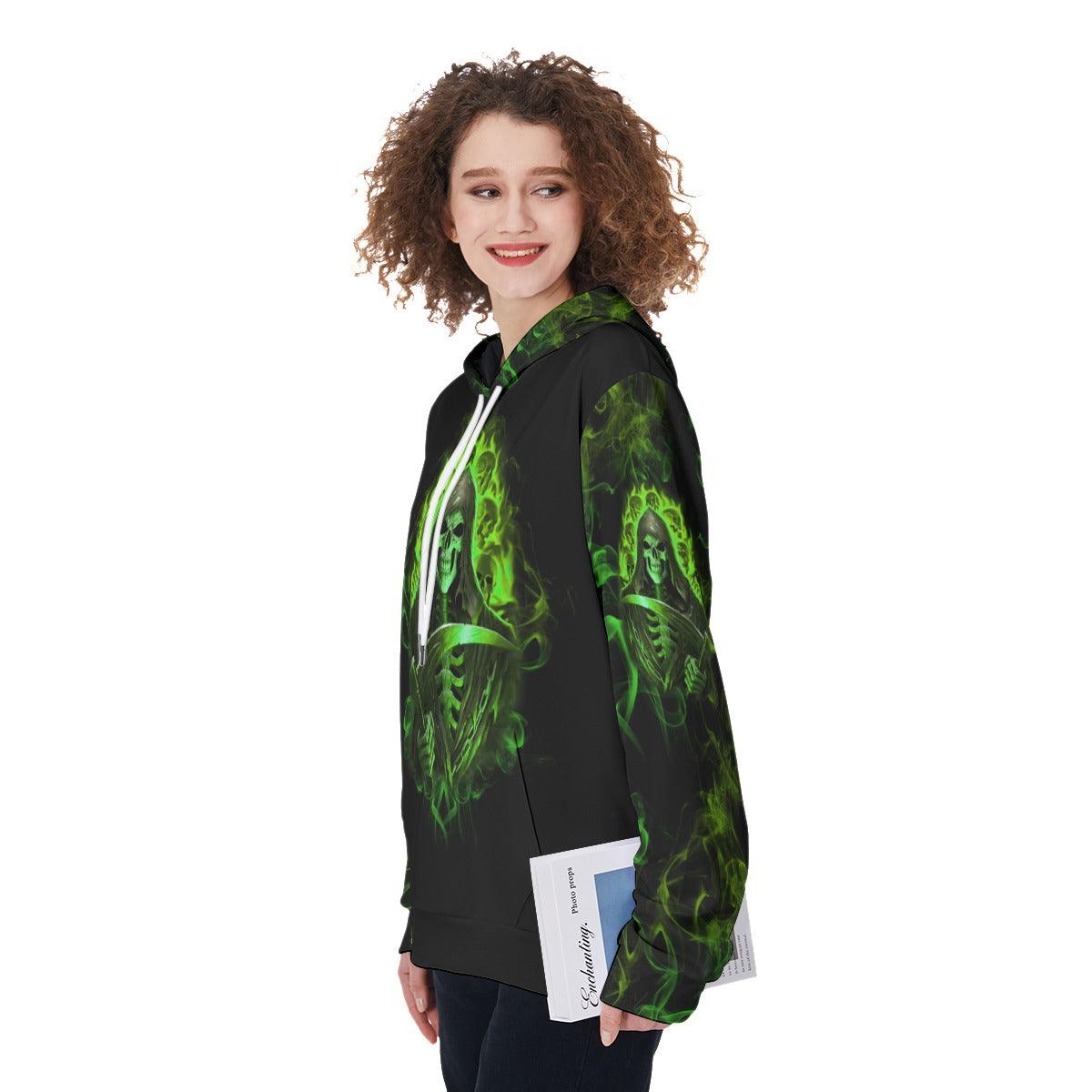 Green Skull Fire When Someone Calls Me An Asshole Funny Hoodie For Women - Wonder Skull