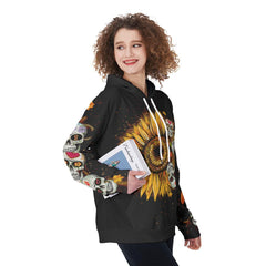 Happy Fall Y'all Skull Flower Funny Hoodie For Women - Wonder Skull