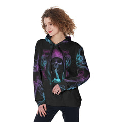 Skull Smoke Don't Try To Figure Me Out Funny Hoodie For Women - Wonder Skull