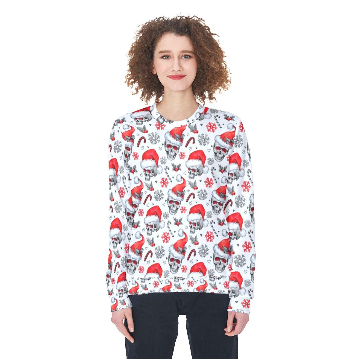 Christmas Skull Pattern Heavy Fleece Sweatshirt - Wonder Skull