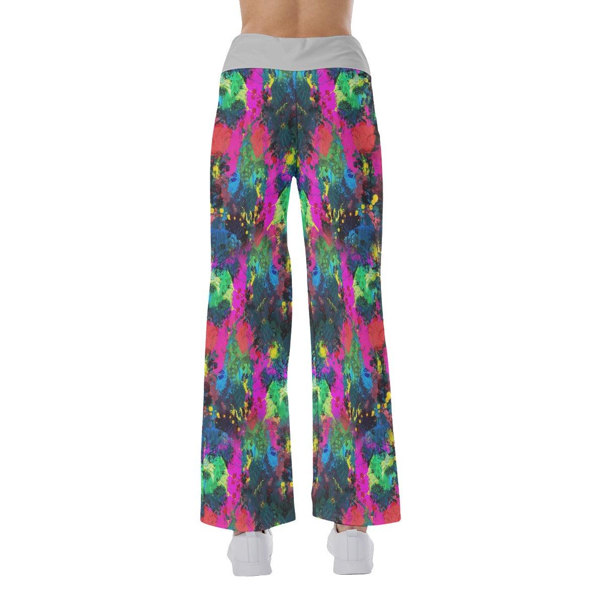 Sweet Dreams Colorful Smile High-waisted Straight-leg Trousers - Wonder Skull