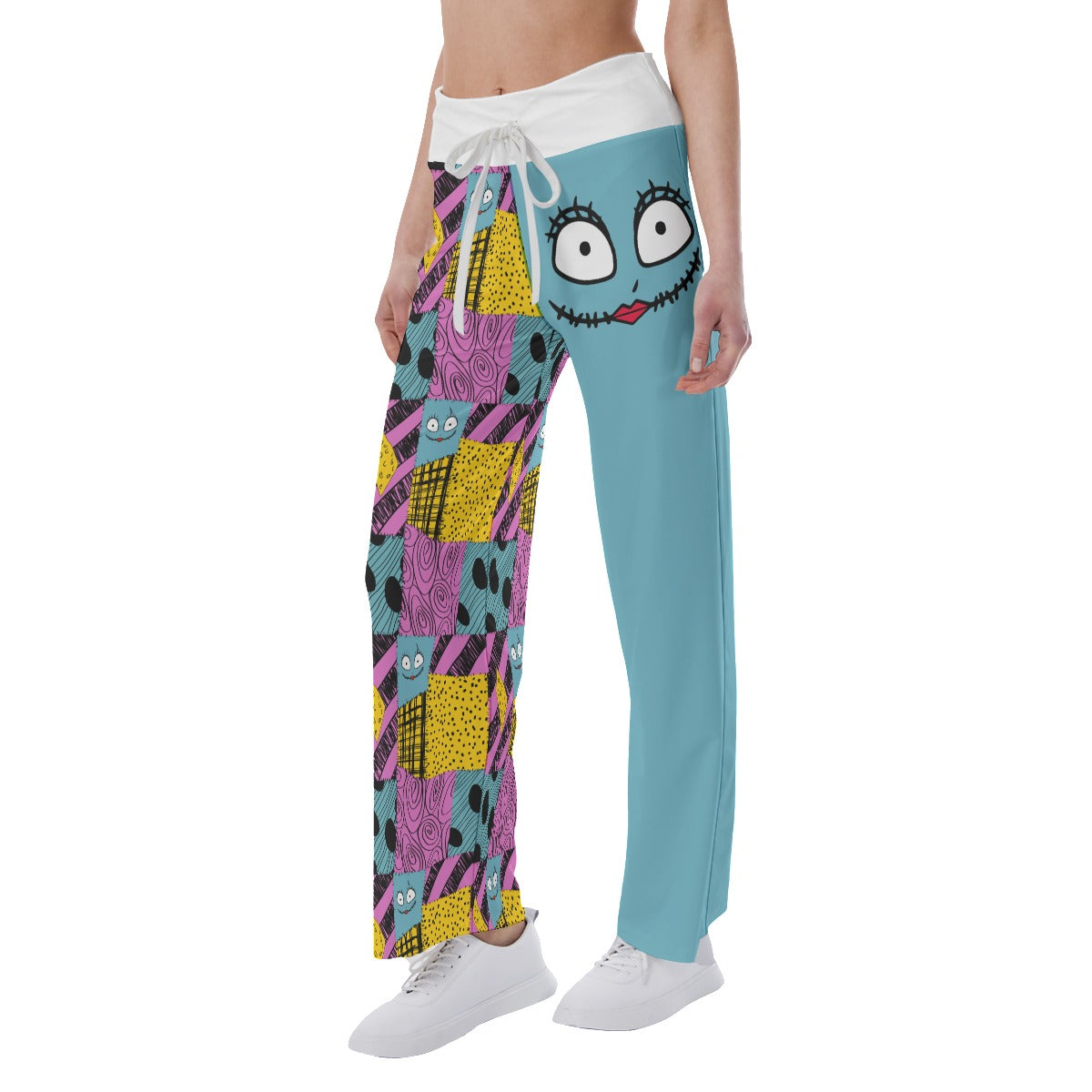 Halloween Nightmare Theme Women's High-waisted Wide Leg Pants | Wonder Skull