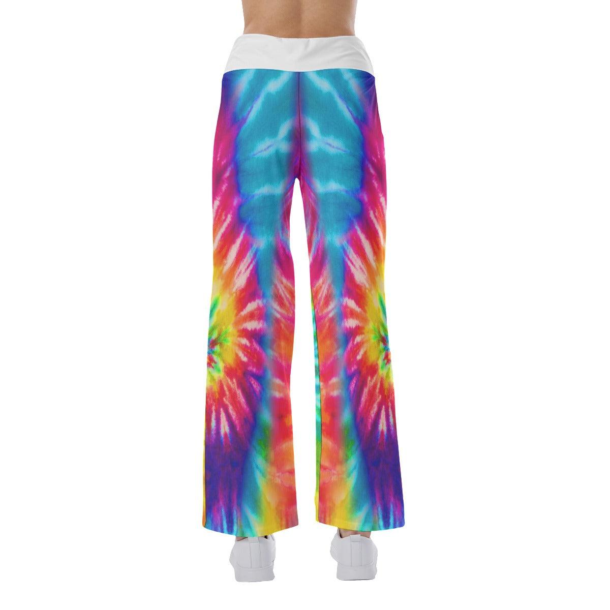 TieDye Skull Mom 3D High-waisted Wide Leg Pants - Wonder Skull