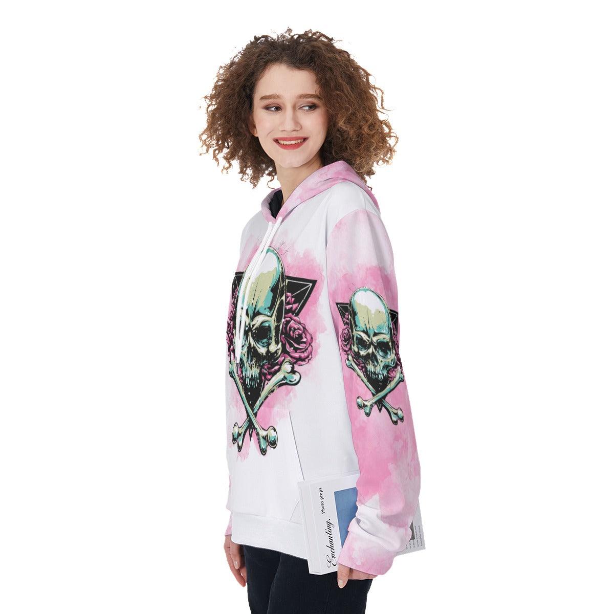 Rose Skull Stuck Between IDK IDC IDGAF Funny Hoodie For Women - Wonder Skull