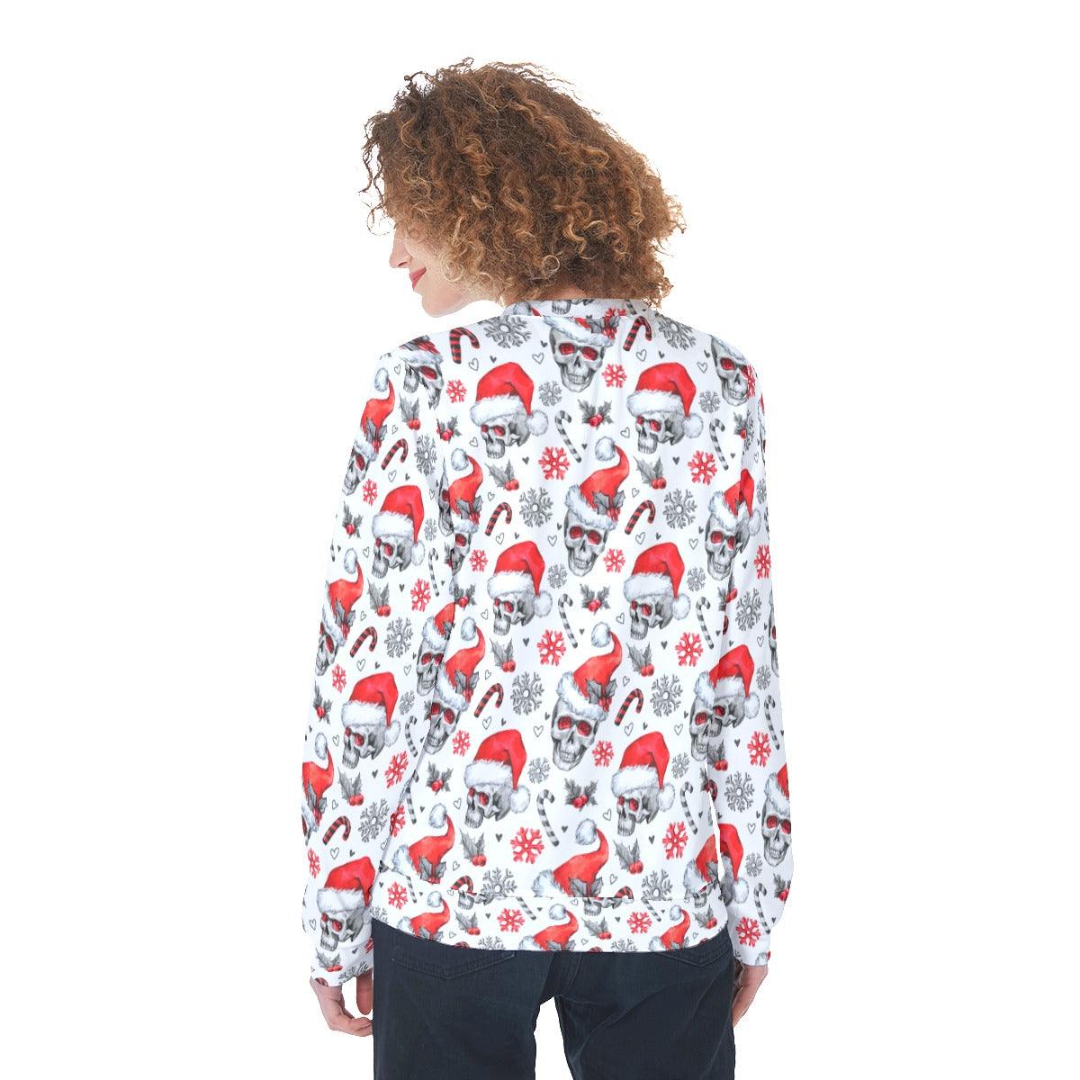 Christmas Skull Pattern Heavy Fleece Sweatshirt - Wonder Skull