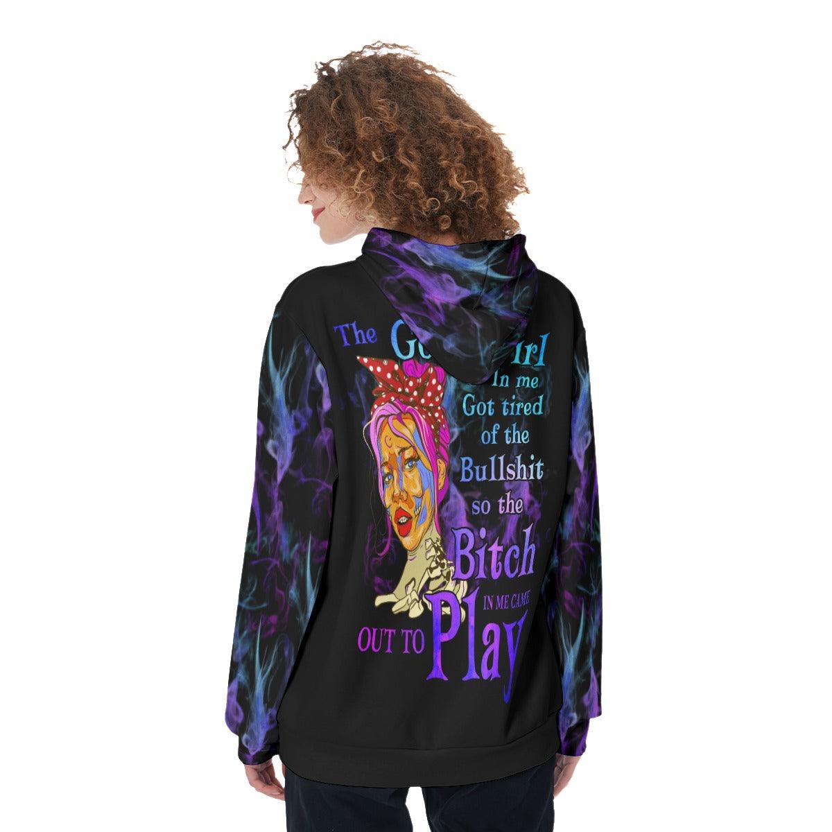 The Good Girl In Me Colorful Smoke Funny Hoodie For Women - Wonder Skull