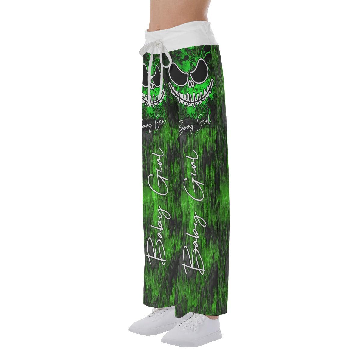Horror Green Nightmare High-waisted Wide Leg Pants - Wonder Skull