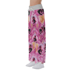 Pink Nightmare High-waisted Straight-leg Trousers For Women - Wonder Skull
