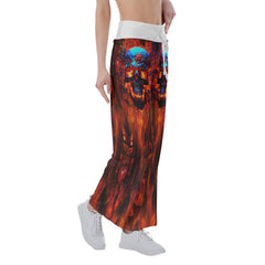 Fire Skull 3D High-waisted Wide Leg Pants - Wonder Skull