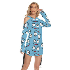 Cool Nightmare LySmille Open Shoulder Dress Hoodie - Wonder Skull