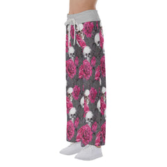 Skull And Rose High-waisted Straight-leg Trousers - Wonder Skull