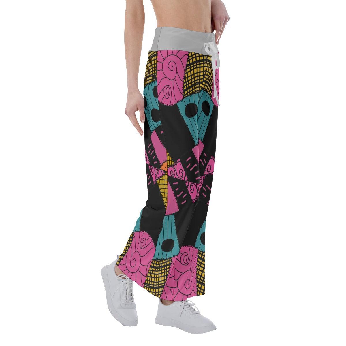 Nightmare Dress Sally Pajama Pants Print Drawstring Palazzo Lounge - Wonder Skull
