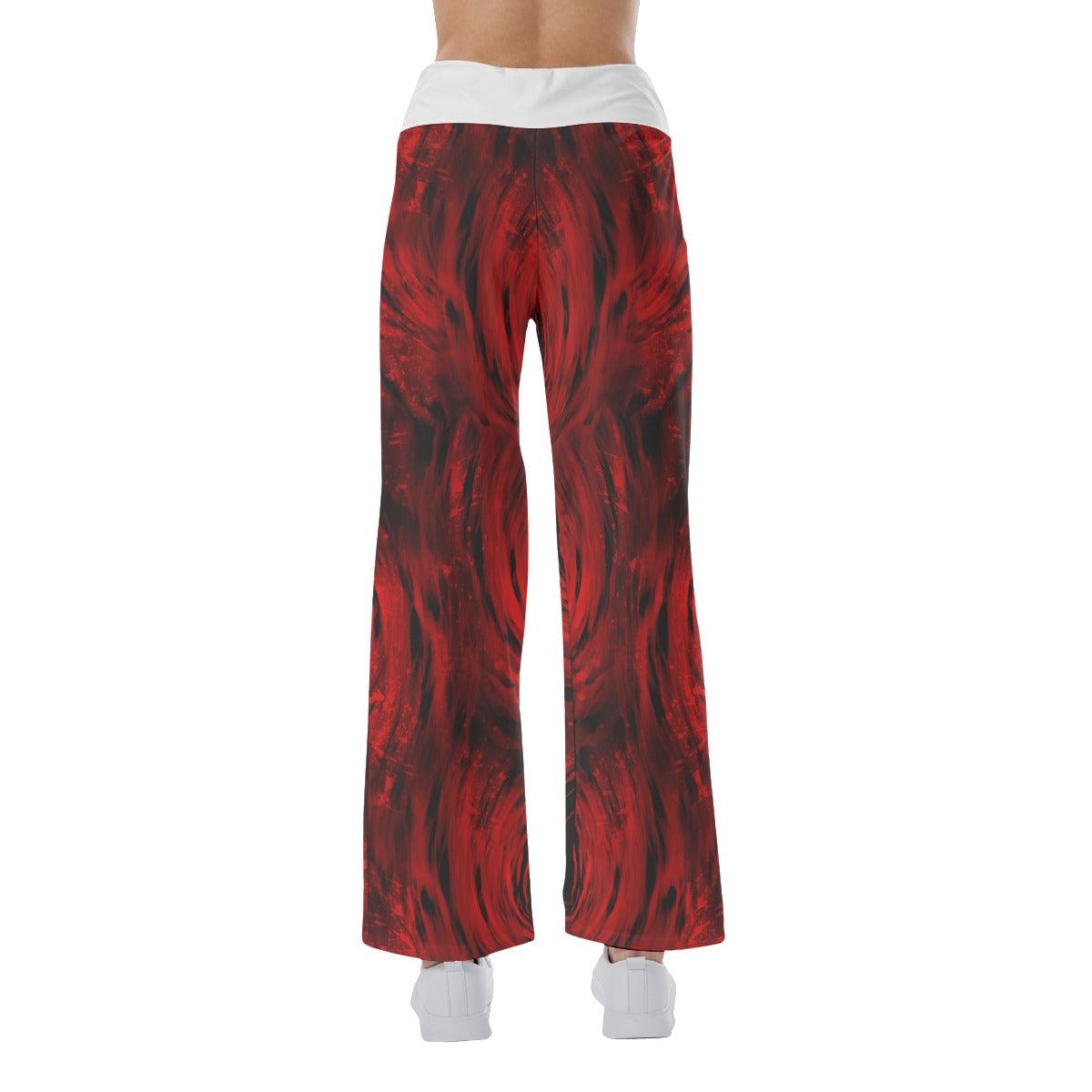 Red Blood Dripping Skull High-waisted Wide Leg Pants - Wonder Skull