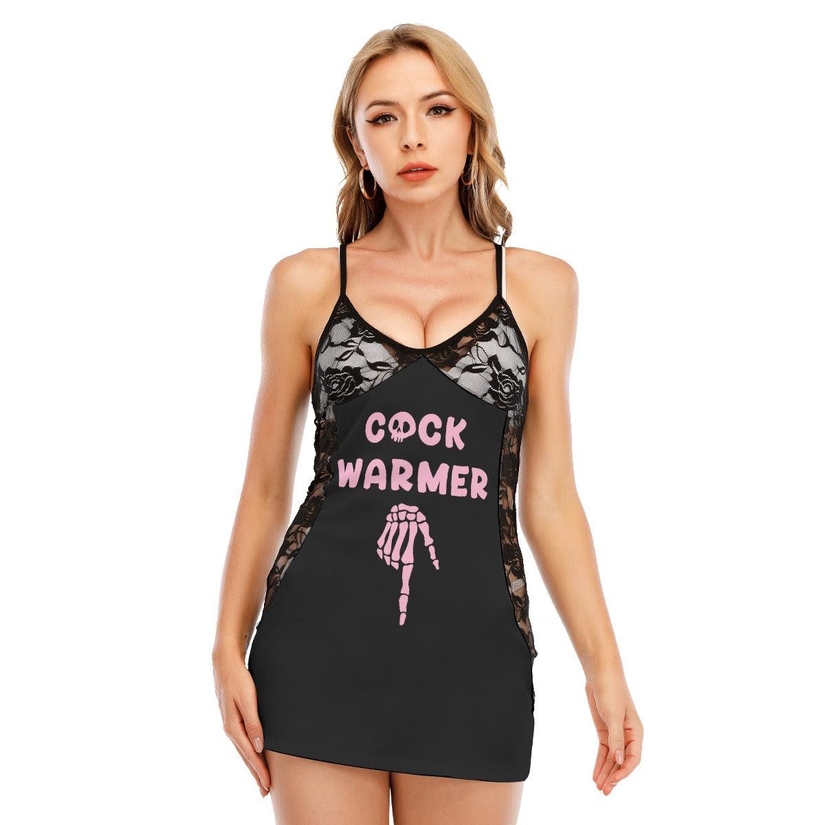 Funny Skull Black Lace Sleepwears Babydol Dresses - Wonder Skull