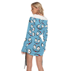 Cool Nightmare LySmille Open Shoulder Dress Hoodie - Wonder Skull