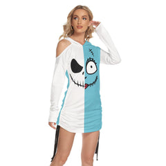 Gothic Skull Couple Of Nightmare Love Open Should Dress Hoodie - Wonder Skull