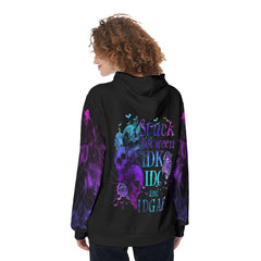 Stuck Between IDK IDC IDGAF Funny Hoodie For Women - Wonder Skull