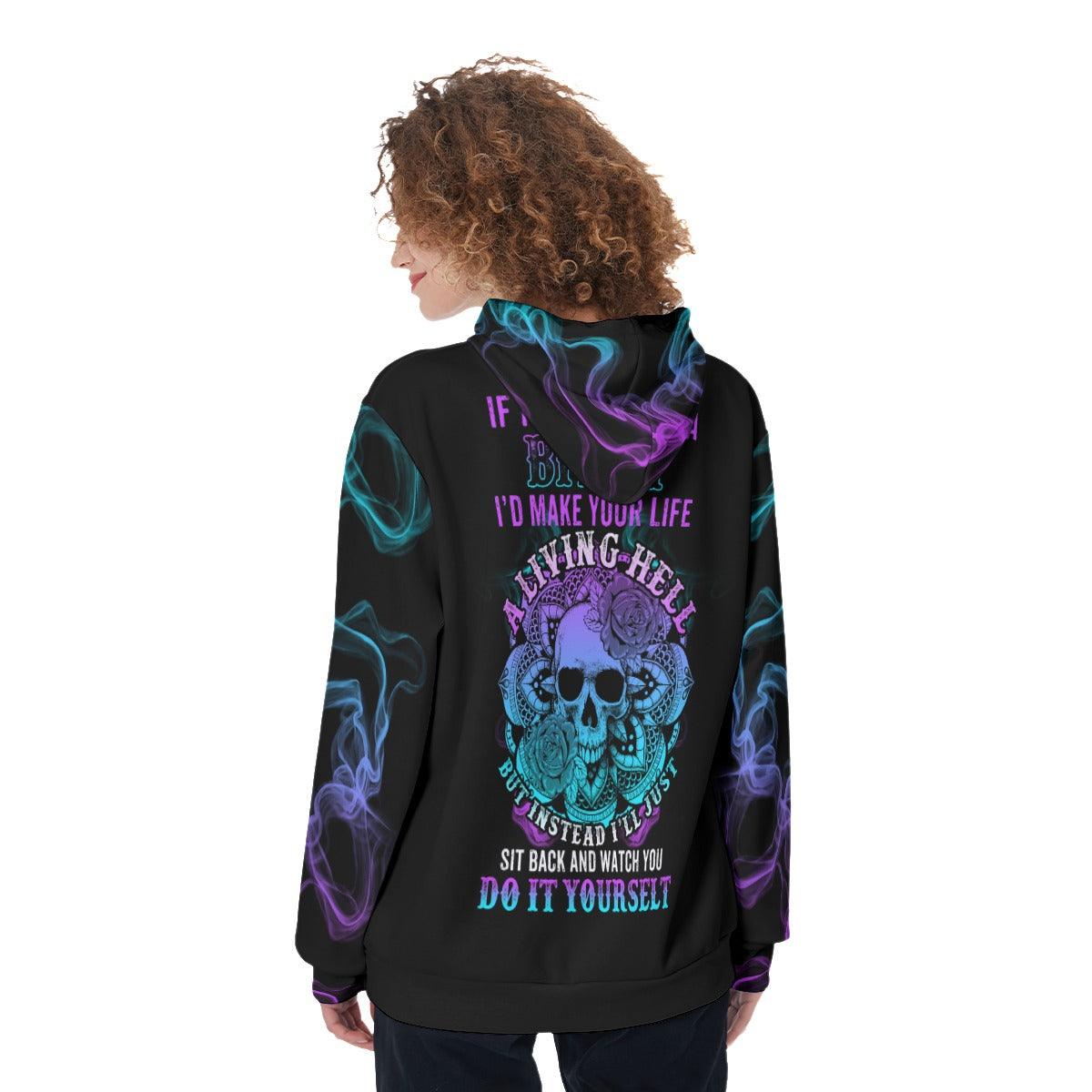 Skull Mandala If I Was Really A Bitch Funny Hoodie For Women - Wonder Skull