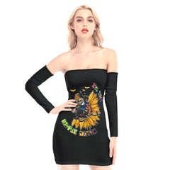 I'm The Hippie Witch Off-shoulder Back Lace-up Dress - Wonder Skull