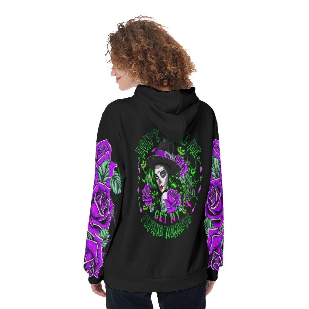 Don't Make Me Get My Flying Monkeys Funny Hoodie For Women - Wonder Skull