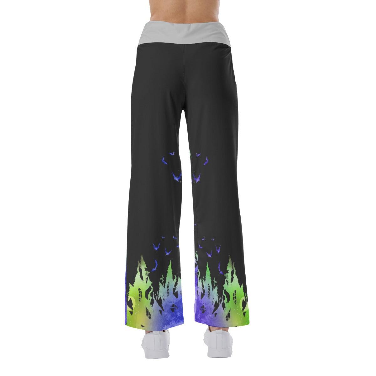 Little Nightmare Purple Pumpkins High-waisted Straight-leg Trousers - Wonder Skull