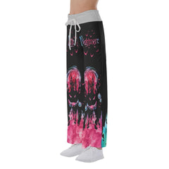 Little Nightmare Bat Pink High-waisted Straight-leg Trousers - Wonder Skull